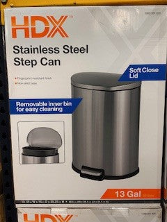 13 gal. Stainless Steel Step-On Trash Can